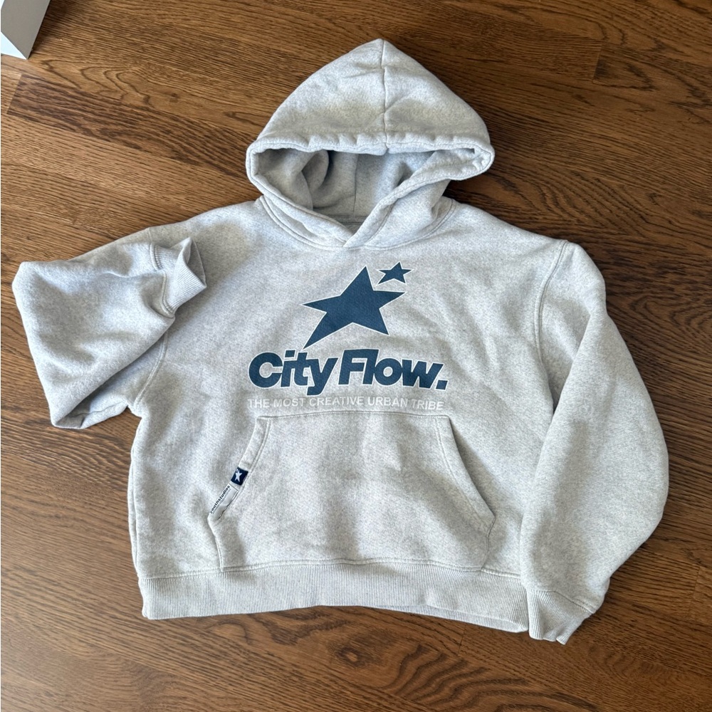 Zara Gray Pullover Hoodie with Relaxed Fit